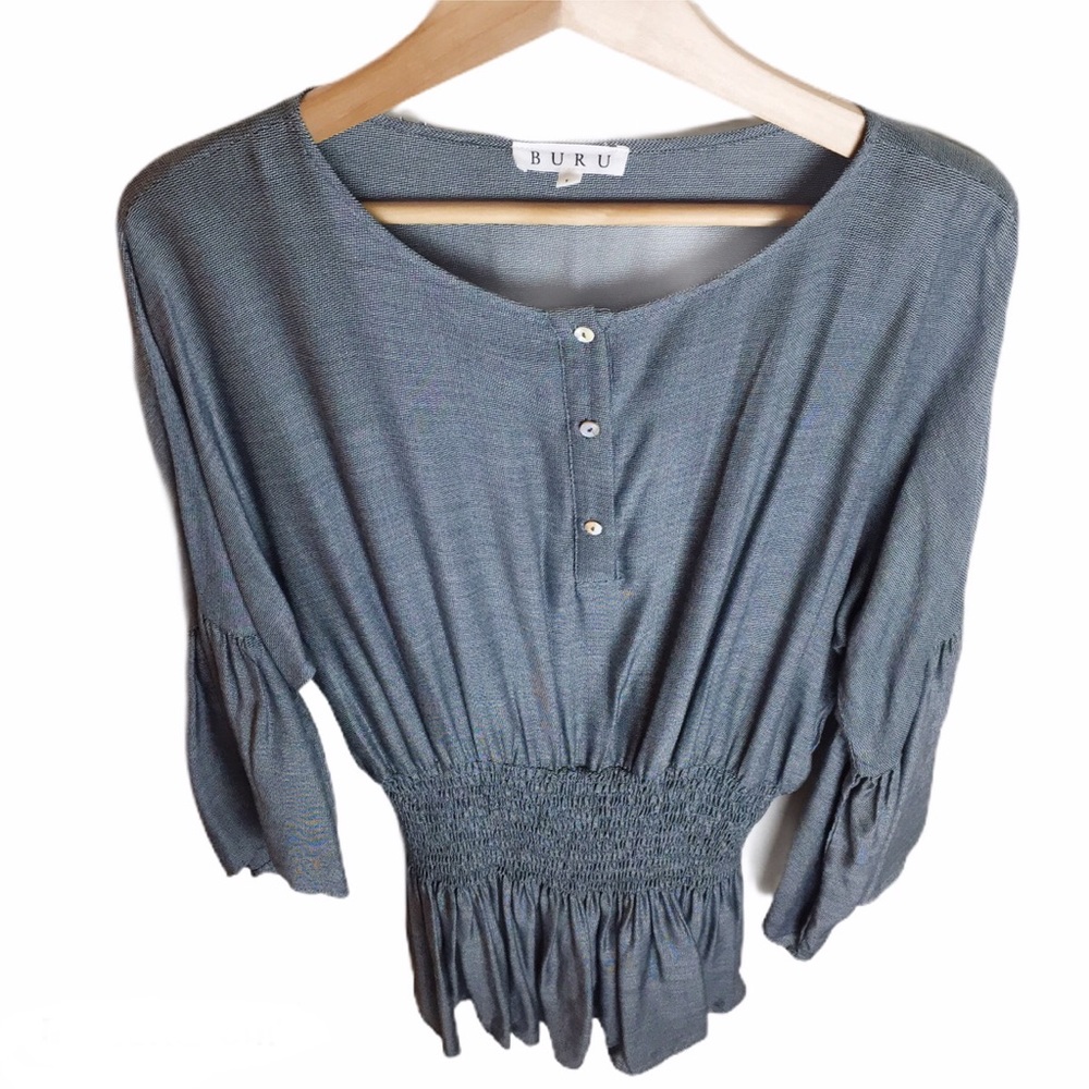 Anthropologie Buru Black and White Top
